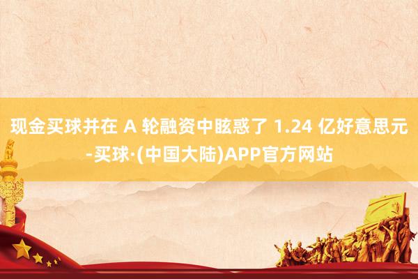 现金买球并在 A 轮融资中眩惑了 1.24 亿好意思元-买球·(中国大陆)APP官方网站
