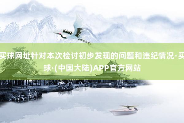 买球网址针对本次检讨初步发现的问题和违纪情况-买球·(中国大陆)APP官方网站