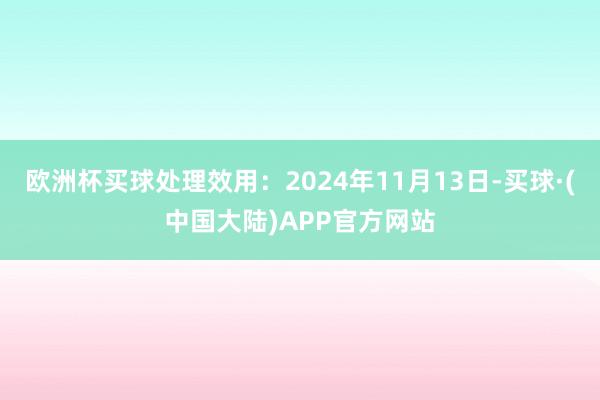 欧洲杯买球处理效用：2024年11月13日-买球·(中国大陆)APP官方网站