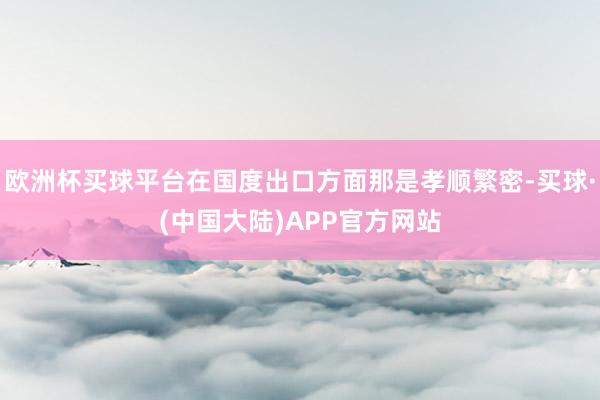 欧洲杯买球平台在国度出口方面那是孝顺繁密-买球·(中国大陆)APP官方网站