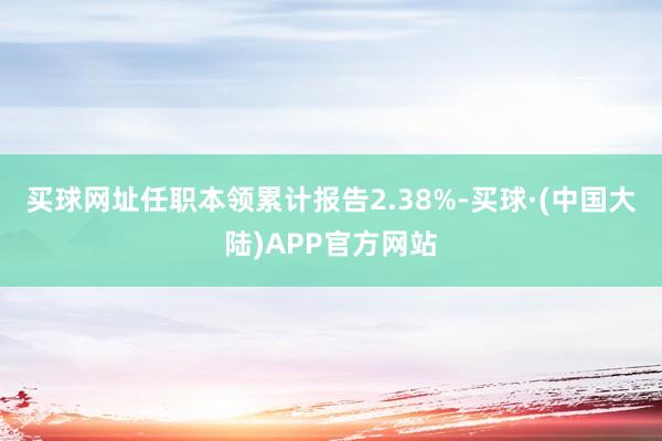 买球网址任职本领累计报告2.38%-买球·(中国大陆)APP官方网站