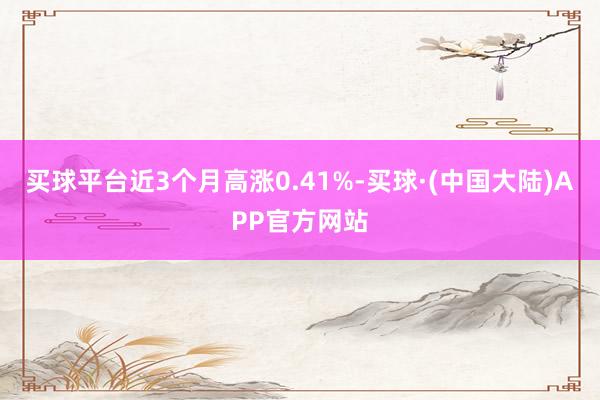 买球平台近3个月高涨0.41%-买球·(中国大陆)APP官方网站