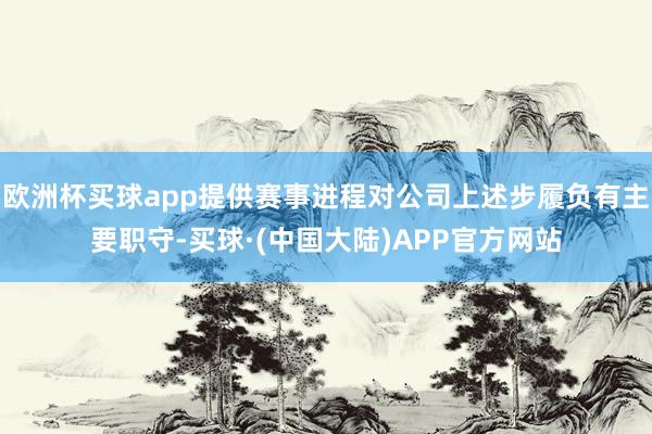 欧洲杯买球app提供赛事进程对公司上述步履负有主要职守-买球·(中国大陆)APP官方网站
