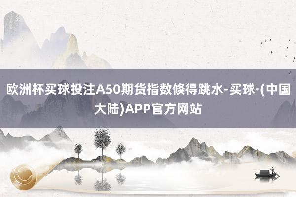 欧洲杯买球投注A50期货指数倏得跳水-买球·(中国大陆)APP官方网站