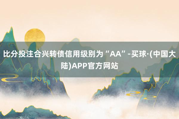 比分投注合兴转债信用级别为“AA”-买球·(中国大陆)APP官方网站