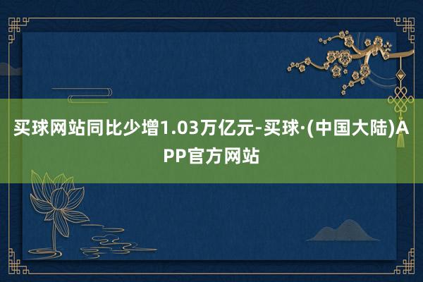 买球网站同比少增1.03万亿元-买球·(中国大陆)APP官方网站