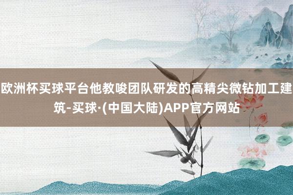 欧洲杯买球平台他教唆团队研发的高精尖微钻加工建筑-买球·(中国大陆)APP官方网站