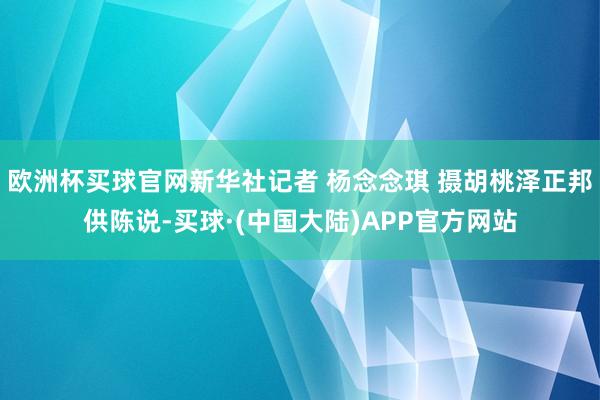 欧洲杯买球官网新华社记者 杨念念琪 摄胡桃泽正邦供陈说-买球·(中国大陆)APP官方网站