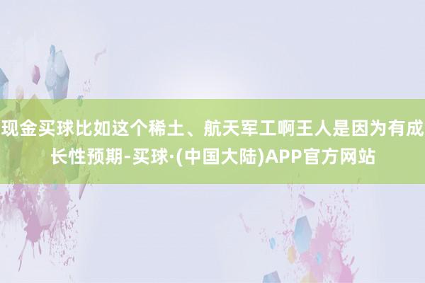 现金买球比如这个稀土、航天军工啊王人是因为有成长性预期-买球·(中国大陆)APP官方网站