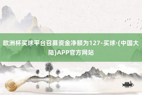 欧洲杯买球平台召募资金净额为127-买球·(中国大陆)APP官方网站
