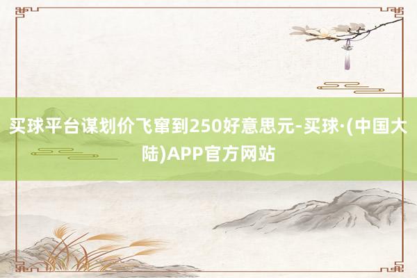 买球平台谋划价飞窜到250好意思元-买球·(中国大陆)APP官方网站