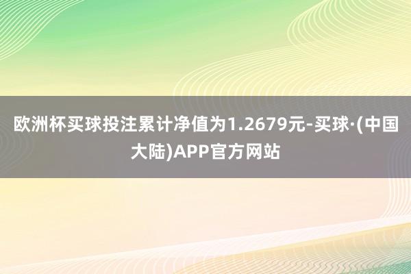 欧洲杯买球投注累计净值为1.2679元-买球·(中国大陆)APP官方网站