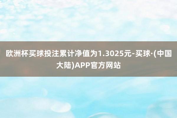 欧洲杯买球投注累计净值为1.3025元-买球·(中国大陆)APP官方网站