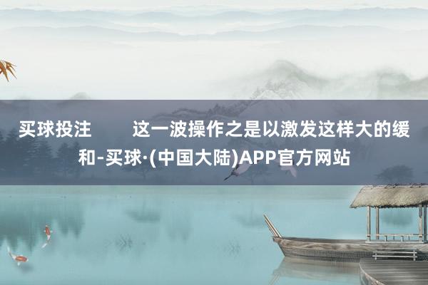 买球投注 这一波操作之是以激发这样大的缓和-买球·(中国大陆)APP官方网站