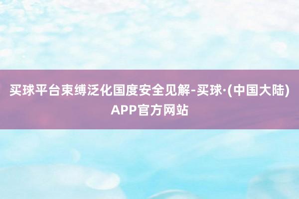 买球平台束缚泛化国度安全见解-买球·(中国大陆)APP官方网站