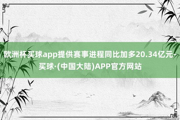 欧洲杯买球app提供赛事进程同比加多20.34亿元-买球·(中国大陆)APP官方网站