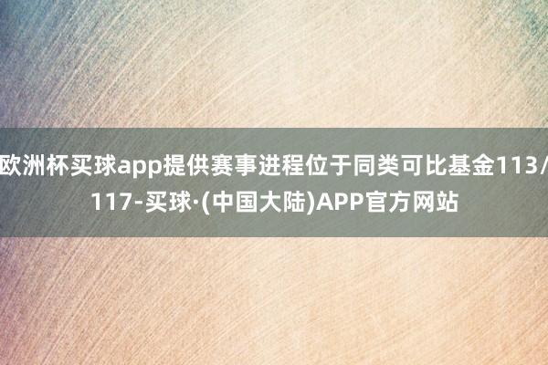 欧洲杯买球app提供赛事进程位于同类可比基金113/117-买球·(中国大陆)APP官方网站