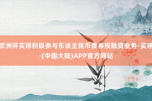 欧洲杯买球积极参与东谈主民币债券投融资业务-买球·(中国大陆)APP官方网站