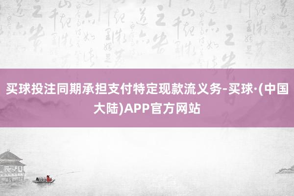 买球投注同期承担支付特定现款流义务-买球·(中国大陆)APP官方网站